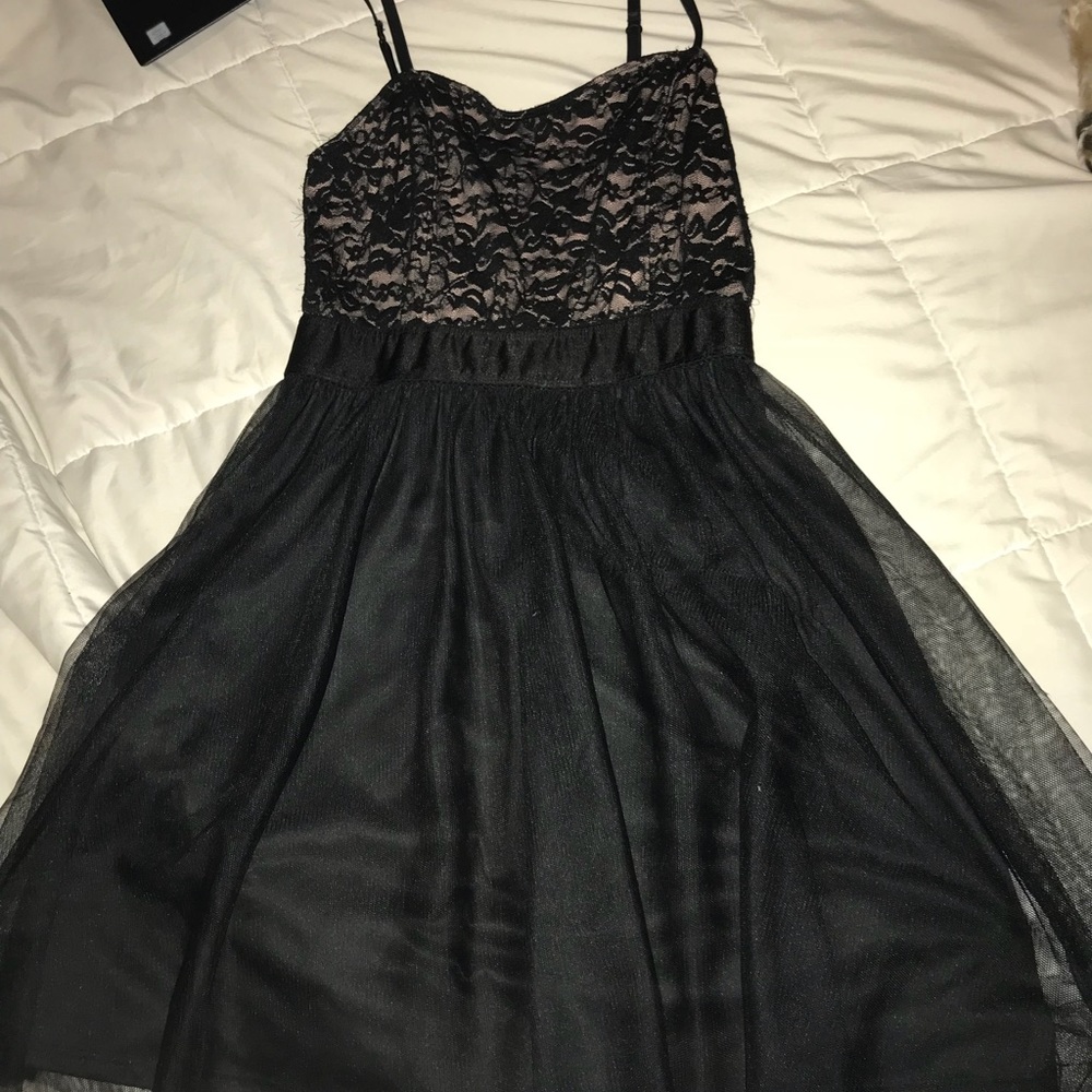 Pink and black homecoming dress